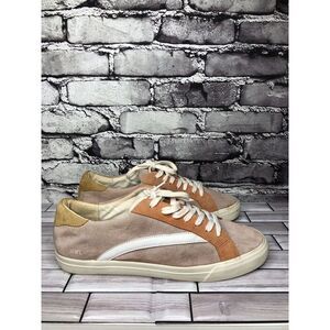 Madewell Sidewalk Suede Orange Leather Lace Low Top Sneakers Shoes Women Sz 10M